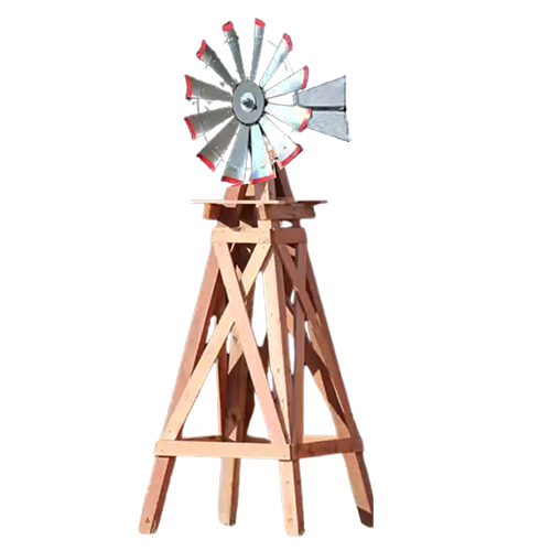 Wooden Windmill - Red Tip Blades