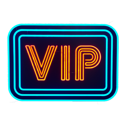 VIP Sign with Border LED Neon