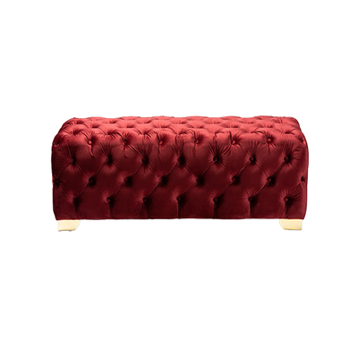 Burgundy Velvet Bench