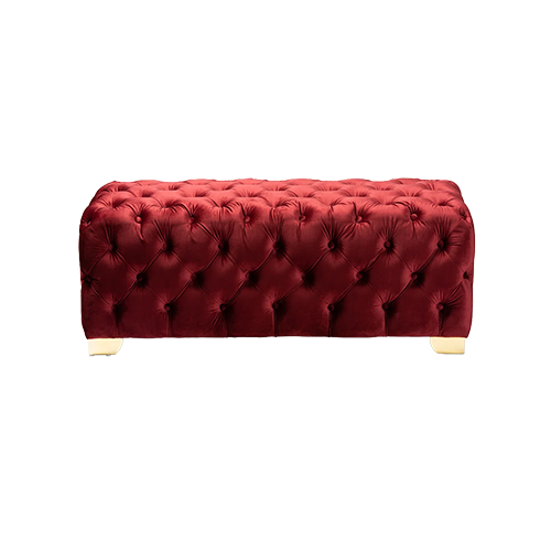 Burgundy Velvet Bench
