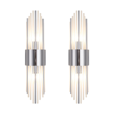 Modern Silver Wall Sconce (Set of 2)