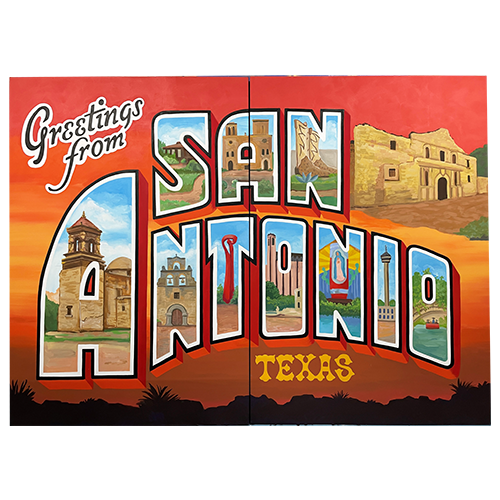 San Antonio Postcard - Red