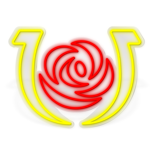 Rose with Horseshoe LED Neon