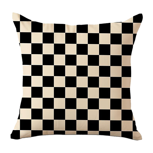 Black & Cream Checkered Pillow