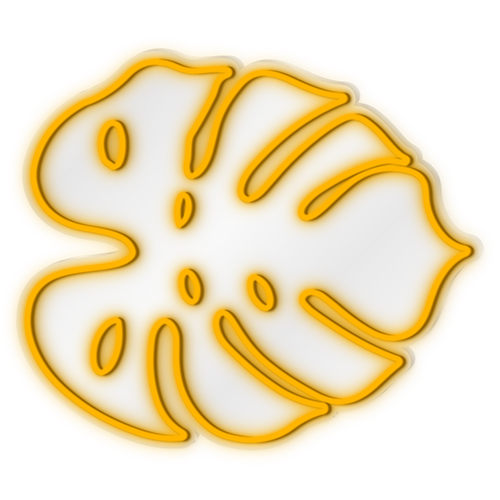 Palm Leaf 4' - Yellow LED Neon