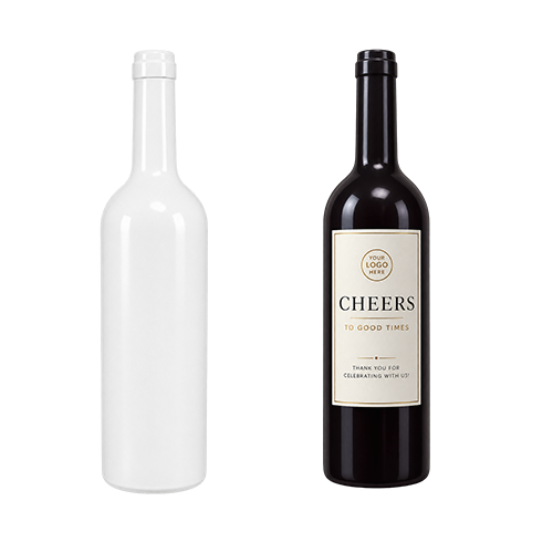 8' Brandable Wine Bottle - Custom Color