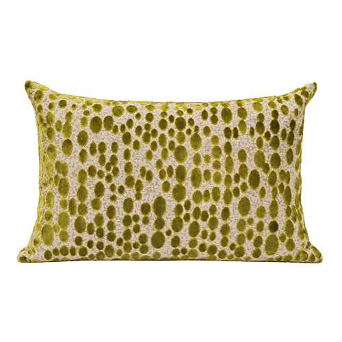 Lime Green Dot Lumbar Pillow