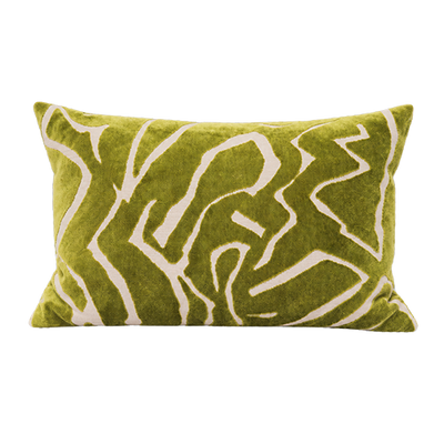 Lime Green Pattern Lumbar Pillow