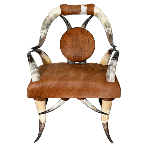 Cowhide and Horn Chair