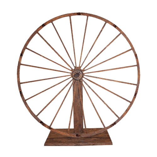 Oversized 8' Wagon Wheel on Stand