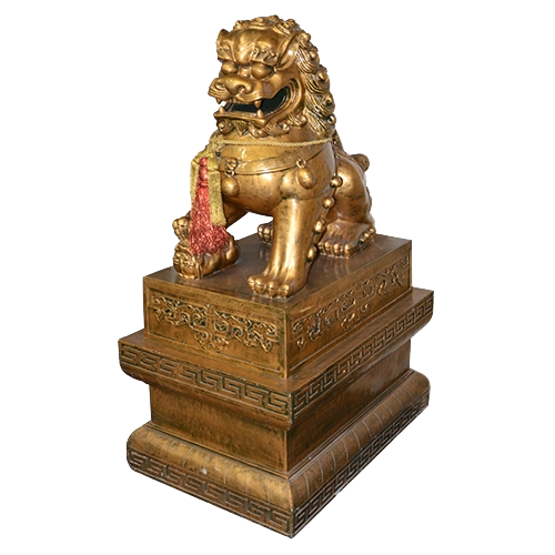 Gold Foo Dog Statue