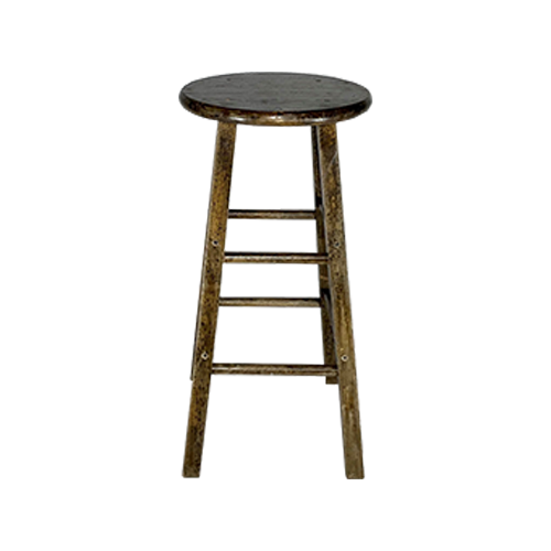 Dark Wood Bar Stool - Low