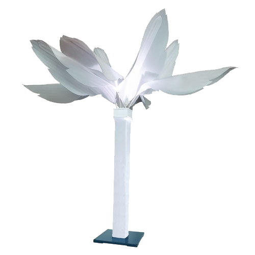 Oversized White Palm Tree