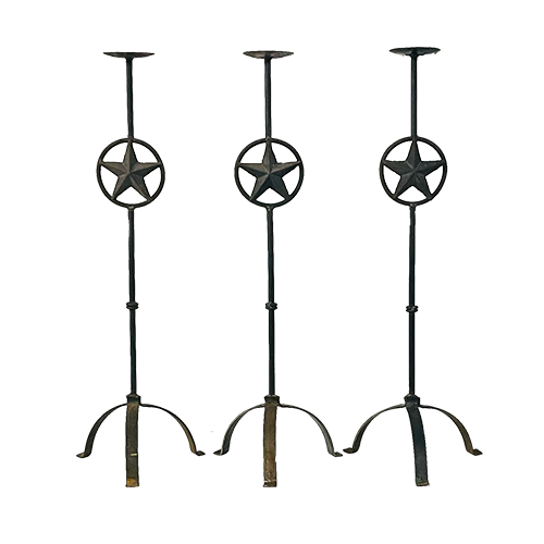 Rustic Star Candle Holder - Set of (3)