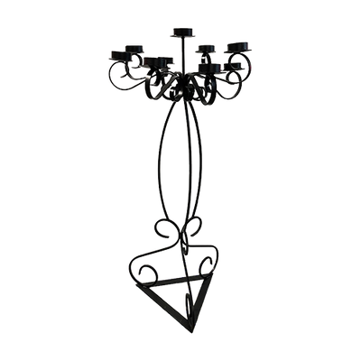 Large Black Iron Candelabra