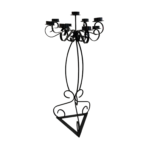 Large Black Iron Candelabra