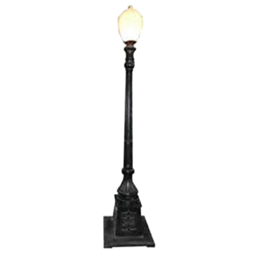 black lamp post with black light fixture