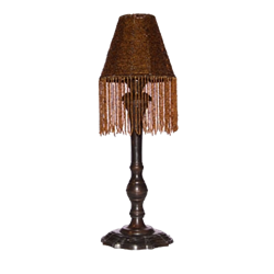 Brown Beaded Candle Lamp