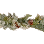 9' Flocked Pine Garland Lighted