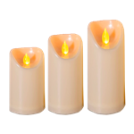 Set of (3) Ivory LED Pillar Candles