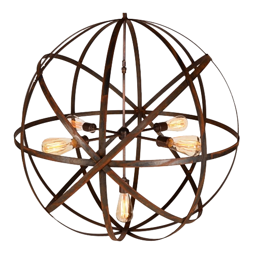 orb chandelier with edison bulbs