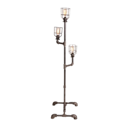 Steel Pipe Floor Lamp - 3 Bulbs