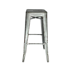 Distressed Gunmetal Bistro Bar Stool