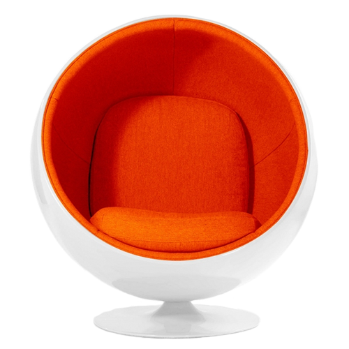 orange ball chair