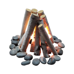 Faux Fire with Birch Logs