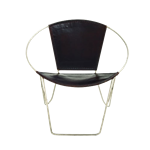 Leather Ring Chair - Black