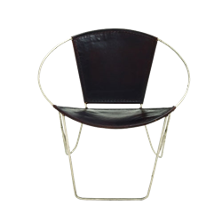 Leather Ring Chair - Black