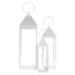 White Glassless Lantern Trio