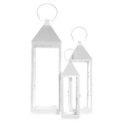 White Glassless Lantern Trio