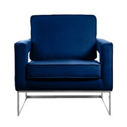 Thompson Arm Chair - Navy with Silver