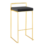 Black Velvet - Gold Bar Stool