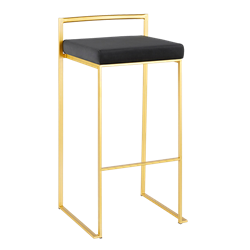 Black Velvet - Gold Bar Stool