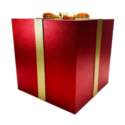 Red Gift Box with Gold Bow