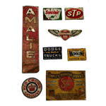 Set of Vintage Metal Automotive Signs