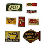 Set of Vintage Metal Soda Signs