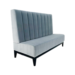 Grey Blue Velvet Banquette