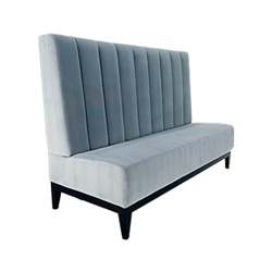 Grey Blue Velvet Banquette