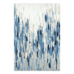 Blue and White Abstract Rug 8' x 10'