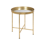 Gold Tray Mirrored End Table