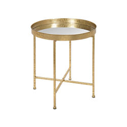 Gold Tray Mirrored End Table