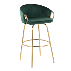 Green Velvet Bar Stool