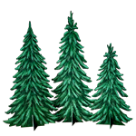 Evergreen Scenic Tree Trio (Set of 3)