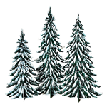 Flocked Scenic Tree Trio (Set of 3)