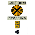 Set of Railroad Signs