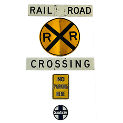 Set of Railroad Signs