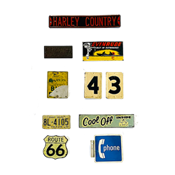 Set of Vintage Transportation Signs